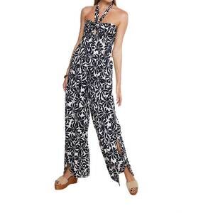 NEW KHUSH floral halter neck jumpsuit in black